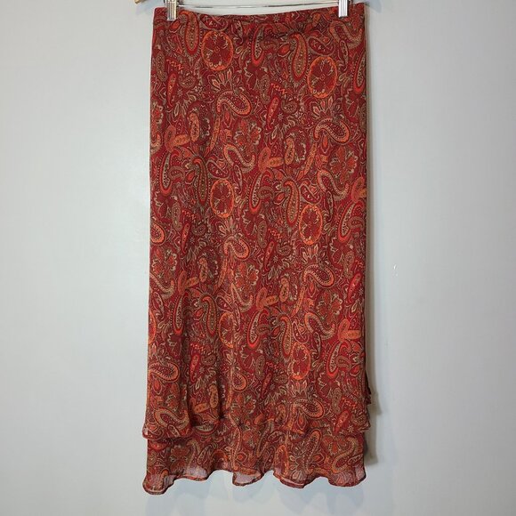 VTG White Stag Paisley Layered Maxi Skirt Size 22 Boho Cottage Gypsy Festival - Picture 4 of 7